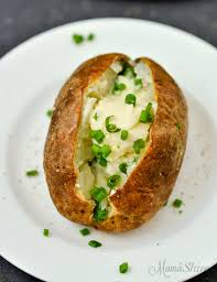 The air fryer baked potato lives up to the steak house version i love. Easy Air Fryer Baked Potatoes Recipe Mamashire