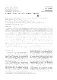 Pdf Soil Bulk Density Estimation Methods A Review