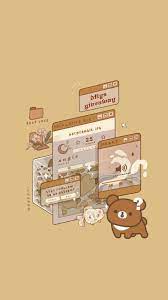 Designed and sold by artists. Aesthetic Brown Bear Rilakkuma Wallpaper Bear Wallpaper Kawaii Wallpaper