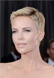 Blonde highlights on short red hair Picture Of Charlize Theron Rocking A Chic Short Blond Pixie Haircut Looks Heavenly