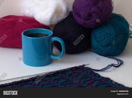 Around the centre of the mug is the cheekily captioned phrase 'knit happens'. Cup Black Coffee Image Photo Free Trial Bigstock