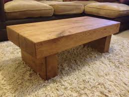 Oak Beam Coffee Side Table Solid Handmade Canadian Oak Rustic Chunky Wood Rustic Coffee Tables Oak Furniture Coffee Table Design