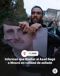 ENVIVO 🔴 La agencia rusa Tass, citando una fuente del Kremlin, informa que  Bashar al Asad y miembros de su familia llegaron a Moscú luego de que la  Federación Rusa les proporcionara