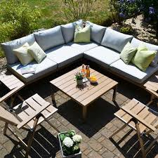 Ecklounge Orlando Im Edelstahl Teak Look 2 Hochlehner Teak Lounge Gartenmobel