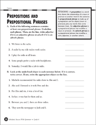 When you are studying english grammar, you have likely come across the idea. Prepositions And Prepositional Phrases Grades 5 6 Printable Test Prep And Tests Skills Sheets