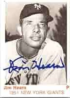Jim Hearn autographed baseball card (1951 New York Giants) 1975 TCMA