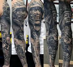 The roses appear below the skull or fill in the gaps of your whole arm. Top 67 Sleeve Tattoo For Men 2021 Inspiration Guide