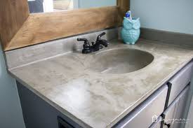 Bathrooms remodel diy bathroom remodel beige bathroom bathroom design counter top sink artist editions bathroom sink gallery | kohler ideas. How S It Holding Up Diy Concrete Vanity Update Designertrapped Com
