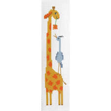 This cross stitch pattern uses only full stitches. Cross Stitch Bookmark Giraffe