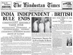 Singles chart prior to august 1958. Independence Day Newspaper Clippings Around Aug 15 1947 Latest News India Hindustan Times