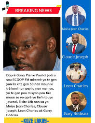 Konplo a te byen monte men li mal fini. Daprè sa Garry Pierre Paul Charles  fè konnen sou Radio Soop FM mèsenè yo te yon lis de 50 moun nan men yo