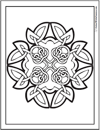See the presented collection for clover coloring. Celtic Art Design Four Three Leaf Clover Knots