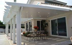 This Insulated Aluminum Patio Cover Kit Can Be Mounted Against The Wall Or Set Free Standing An R M Home Patio Aluminum Patio Awnings Aluminum Patio Covers
