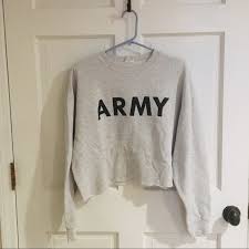 Upcycling is a creative way to turn any clothes that have been sitting in the back of your closet into something new you can't wait to wear. Tops Army Cropped Sweatshirt Poshmark