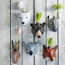 deck out your walls with animal head planters pottery animals ceramic handmade planter big string of pearls