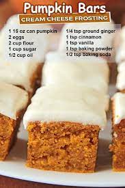 Pumpkin Bars With Cream Cheese Frosting Sugar Apron Recipe Fall Dessert Recipes Dessert Recipes Fall Desserts
