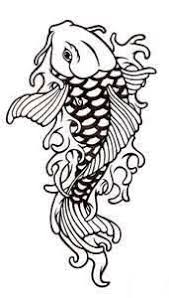 Black And White Stencil Koi Fish Design Chinese Koi Fish Tattoo Vinyl Stickers Sticker Vinyl Sticker Wall Art Deco Decal 60cm Height 24cm Width Black Vinyl Koi Tattoo Design Koi Art Koi Tattoo