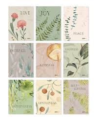 Botanical Fruit Of The Spirit Print Set Fruits Of Holy Spirit Fruit Of The Spirit Bible Art Journaling