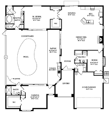 House Plan 3978 00068 Mediterranean Plan 2 366 Square Feet 3 Bedrooms 3 Bathrooms In 2020 Pool House Plans Courtyard House Plans Mediterranean Floor Plans