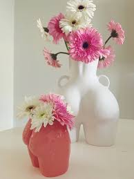 Popotin Pot Hot Pink Shiny Flower Vases Decoration Ceramic Artwork Flower Pots