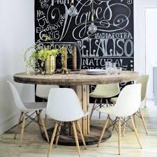1001 Idees Astuces Brico Pour Creer Une Table En Touret Decoration Murale Salle A Manger Table Salle A Manger Deco