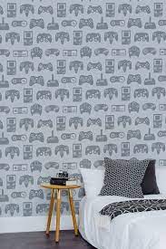 Just wondering no actual desktop. Light Grey Retro Game Wallpaper Mural Hovia Uk Boys Game Room Gamer Bedroom Boys Bedrooms