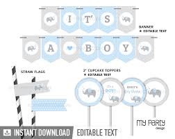 I clicked through every one of them to make sure none of the links were broken or redirected to something else. Elephant Boy Baby Shower Printables My Party Design