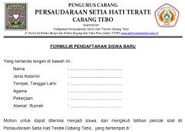 Contoh surat tidak hadir ke sekolah karena ada acara. Brosur Penerimaan Siswa Baru Psht Tulisan