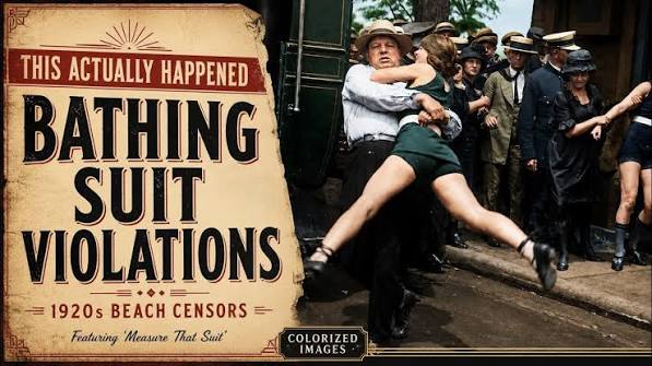 1920s Bathing Suit Violations: Measure That Suit | HD Colorized Photographs