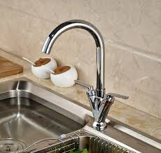 Installation of a 4 hole kitchen faucet will follow the same guidelines and installation techniques of a regular faucet installation. Deck Mount Two Handles Kitchen Faucet Mixer Tap Chrome Brass Rotation Kitchen Water Faucet One Hole Mixer Tap Kitchen Faucetkitchen Water Aliexpress