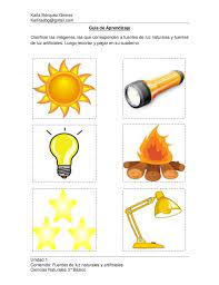 La luz y el calor que nos llegan del sol son fundamentales para la vida en nuestro planeta y, además, de hecho son una parte vital del gran motor que ha permitido que la tierra sea el planeta azul que es hoy en día. Guia De Aprendizaje 2 Clase 1 Fuentes Naturales Y Artificiales De Luz Imagenes De Energia Materiales Naturales Y Artificiales Fuentes De Energia