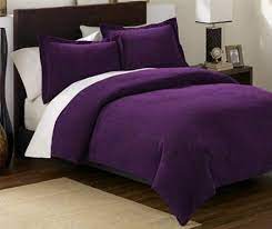 This beautiful bed set is offering a modern patchwork design along with a stunning microsuede finish! Amazon Com Chezmoi Collection 3 Pieces Solid Purple Soft Micro Suede Comforter With Pillowcase Set Queen Size B Purple Bedding Purple Comforter Comforter Sets