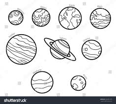 Line Solar System Planets Vector Planet Drawing Planet Tattoos Space Drawings
