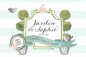 Jardin De Sophie Creative Market Shabby Chic Painting Custom Illustration