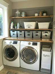 Laundry Room Organization Love The Metal Containers Laundry In Bathroom Laundry Mud Room Laundry Room Design
