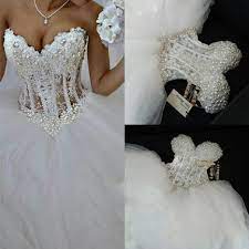Ein hochzeitskleid mit korsett ist für diejenigen, die es nicht wissen, ein kleid, das hinten geschnürt ist. Bling De Lujo Sin Tirantes De Vestidos De Boda Del Corse De La Blusa Escarpada De Bola Nupcial De Kleider Hochzeit Hochzeit Kleidung Prinzessin Kleid Hochzeit