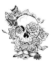 They can be used for the día de los muertos mexican holiday (the day of the dead). Skull And Roses Tattoo Tattoos Adult Coloring Pages