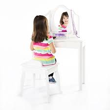 Guidecraft Classic White Vanity And Stool W Storage Set Https Www Amazon Com Dp B005175kmu Ref Kids Wooden Table Childrens Furniture White Vanity Table