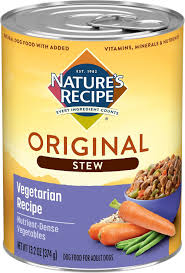 You can't control everything in your dog's life, but you can control what you feed him. Nature S Recipe Healthy Skin Vegetarian Recipe Cuts In Gravy Stew Canned Dog Food 13 2 Oz Case Of 12 Chewy Com