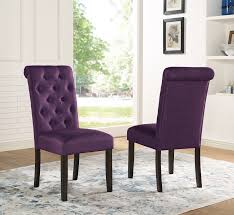 New design hot sale luxury dining room furniture velvet fabric dining chairs with powder coating legs. Purple Kitchen Dining Chairs You Ll Love In 2021 Wayfair