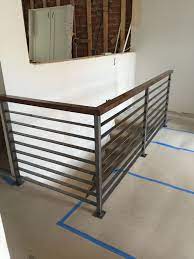 Stratco horizontal slat fencing is an innovative, easy to install aluminum slat fencing system offering the latest in architectural styling. Hand Made Horizontal Slat Railing Brushed Steel By Wacoavenue Fabrication Custommade Com
