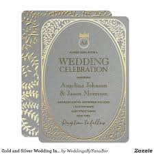 Luxury Elegant Silver Gold Floral Swirls Wedding Invitation Zazzle Com Wedding Invitation Cards Fun Wedding Invitations Wedding Invitations