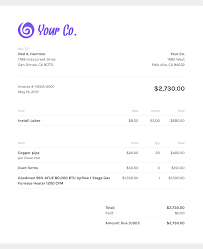 Free Sole Trader Invoice Template Zipbooks