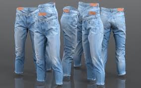 Jeans Trousers Medium Length Pants By Polygonal Miniatures Fotorealistic Clothing Item Jeans Trousers Medium Length Pantstechnical Details 3d Model Low Poly