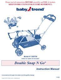 Baby Trend Double Snap N Go Instruction Manual Pdf Download Manualslib