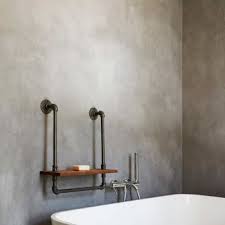 The mistake, then, is choosing a flat finish for your bathroom walls. Cemcrete Satincrete Pewter Decorative Interior Coloured Plaster Concrete Walls Interior Faux Concrete Wall Interior Wall Paint