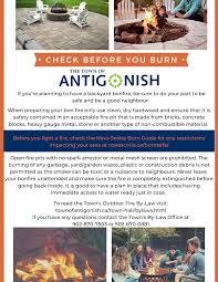 Ca state fire code provides some restrictions on the location of and conditions for outdoor cooking fires. Check Before You Burn Town News