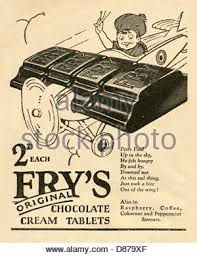 Chocolate with a peppermint flavoured fondant center (52%). Advert Frys Chocolate Stock Photo Alamy