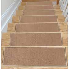 Ottomanson Escalier Collection Rubberback Beige 8 5 In X 26 6 In Stair Treads Set Of 14 Esc2611 14 Carpet Stair Treads Carpet Stairs Stair Treads