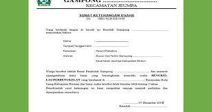 Contoh Surat Keterangan Usaha Media Desa